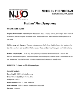 Brahms' First Symphony