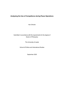 Analysing the Use of Compellence During Peace Operations