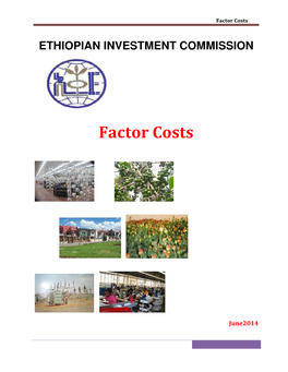 Ethiopia Electric-Tariffs Factor Costs 2014