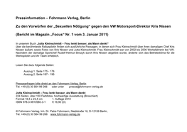 Gegen Den VW Motorsport-Direktor Kris Nissen