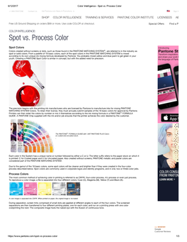 Color Intelligence ­ Spot Vs