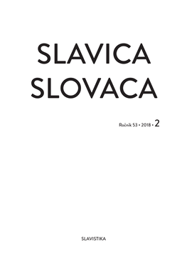 Slavica Slovaca, 2018, Roč. 53, Č. 2