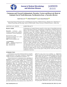 Parasites, Vectors and Reservoir Hosts in Endemic Foci of North Khorasan, Northeastern Iran- a Narrative Review