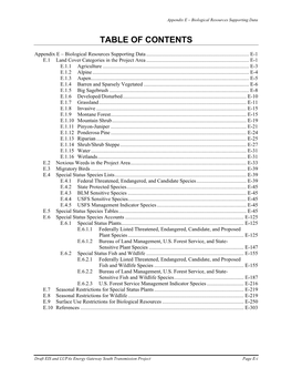 Table of Contents