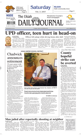 UPD Officer, Teen Hurt in Head-On by KATIE MINTZ Santa Rosa Memorial Hospital