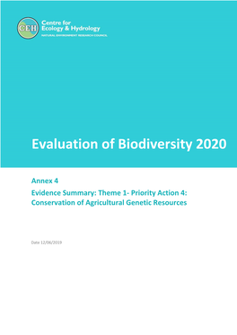 Theme 1 PA4 Genetic Resources