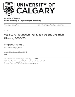 Road to Armageddon: Paraguay Versus the Triple Alliance, 1866–70