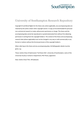 University of Southampton Research Repository