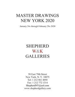 Master Drawings New York 2020 Shepherd W&K Galleries