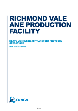 Richmond Vale Ane Production Facility