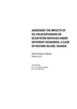 Assessing the Impacts of Oil Palm Expansion on Ecosystem Services Under Different Scenarios, a Case of Buvuma Island, Uganda