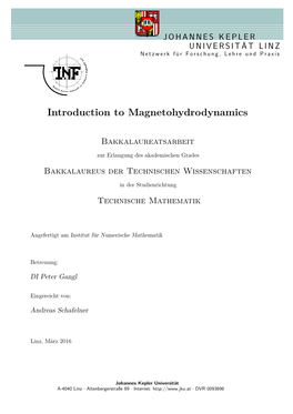 Introduction to Magnetohydrodynamics