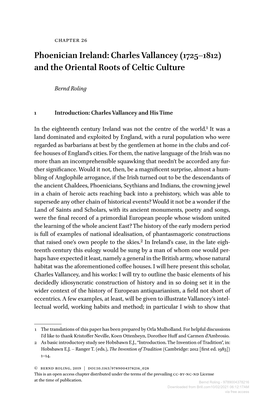 Phoenician Ireland: Charles Vallancey (1725–1812) and the Oriental Roots of Celtic Culture