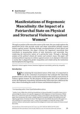 The Impact of a Patriarchal State on Physical and Structural Violence Against Women**