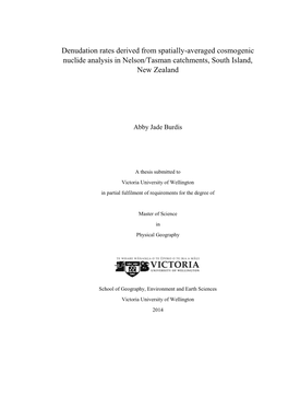 Denudation Rates Derived from Spatially-Averaged Cosmogenic Nuclide Analysis in Nelson/Tasman Catchments, South Island, New Zealand