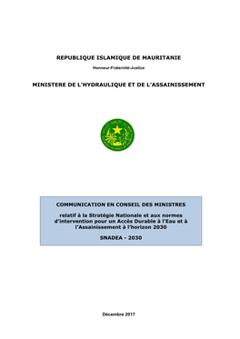 Ministere De L'hydraulique Et De L'assainissement