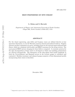 BRST Properties of Spin Fields