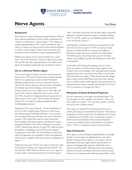 Nerve Agents Fact Sheet As