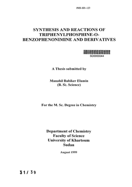 Synthesis and Reactions of Triphenylphosphine-O- Benzophenonimine and Derivatives