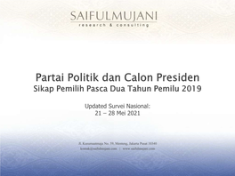 Partai Politik Dan Calon Presiden Sikap Pemilih Pasca Dua Tahun Pemilu 2019