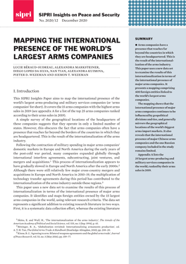 Mapping the International Presence of the World's Largest Arms Companies