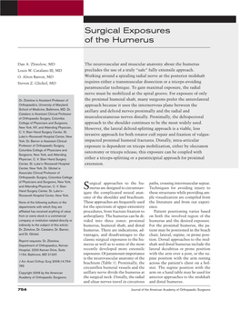 Surgical Exposures of the Humerus