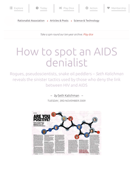 How to Spot an AIDS Denialist | Rationalist Association