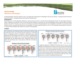 District Profile Bemetara, Chhattisgarh