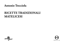 Antonio Trecciola Ricette Tradizionali Matelicesi