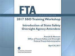 Introduction of State Safety Oversight Agency Attendees