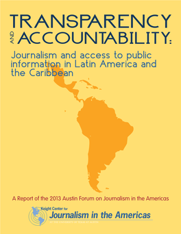 Journalism and Access to Public Information in Latin America and the Caribbean