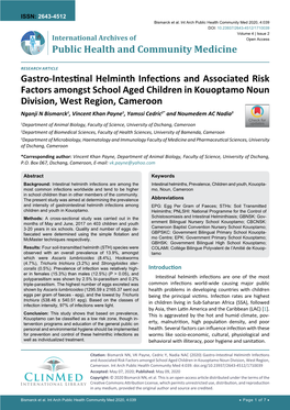 Gastro-Intestinal Helminth Infections and Associated Risk Factors