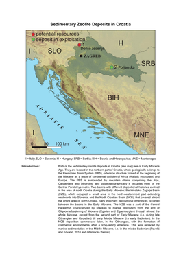 Sedimentary Zeolite Deposits in Croatia