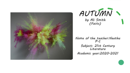 AUTUMN by Ali Smith (Facts)