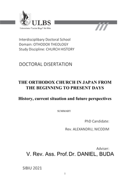 DOCTORAL DISERTATION V. Rev. Ass. Prof.Dr. DANIEL, BUDA