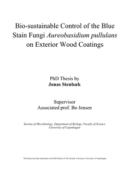 Aureobasidium Pullulans on Exterior Wood Coatings