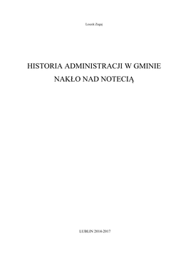 Historia Administracji W Gminie Nakło Nad Notecią