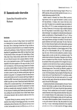 18 Rammstein Under Observation (2009) in Particular, Which Cannot Be Turther D€Scribed in Lhis Contcxl, Lcd Lr) Eoo- Siderable Debate Among Journalists (Pilz, 2009)