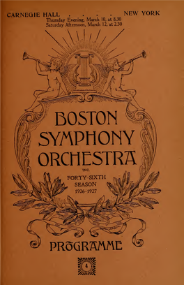 Boston Symphony Orchestra Concert Programs, Season 46,1926-1927, Trip