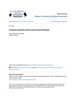 Contacts Between Rome and Ancient Ethiopia