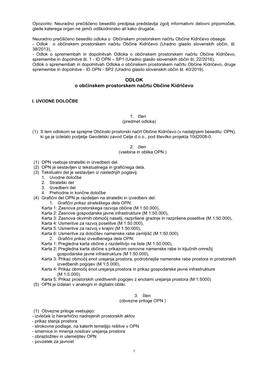 ODLOK O Občinskem Prostorskem Načrtu Občine Kidričevo