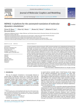 Journal of Molecular Graphics and Modelling 48 (2014) 80–86