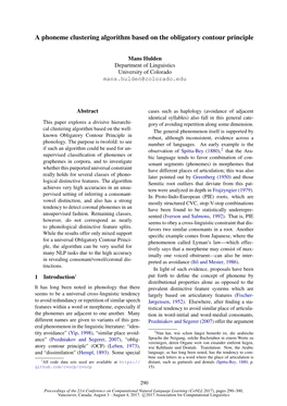 A Phoneme Clustering Algorithm Based on the Obligatory Contour Principle