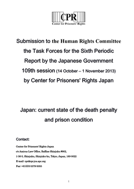 Submission to the Human Rights Committee the Task Forces for the Sixth Periodic Report by the Japanese Government