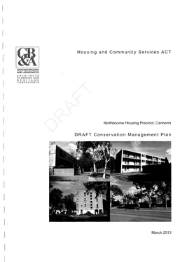 Housing and Community Services ACT DRAFT Conservation Management Plan