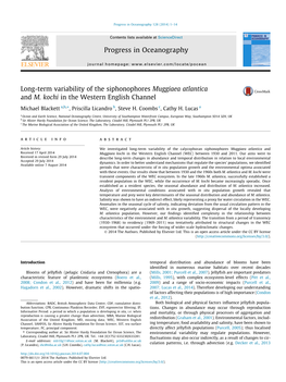 Long-Term Variability of the Siphonophores Muggiaea Atlantica and M