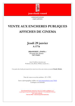 Vente 29 Janvier