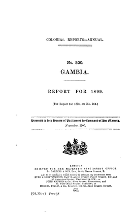 Annual Report of the Colonies. Gambia 1899