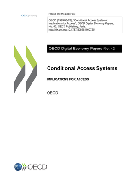 Conditional Access Systems: Implications for Access”, OECD Digital Economy Papers, No