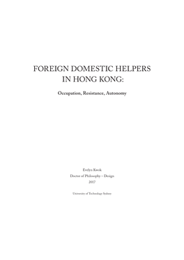 Foreign Domestic Helpers in Hong Kong